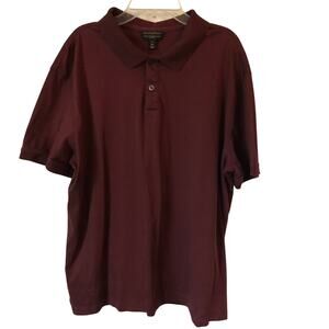Banana Republic Shirt Size XL Tall Mens Burgundy Cotton Slim Fit Luxe Technology